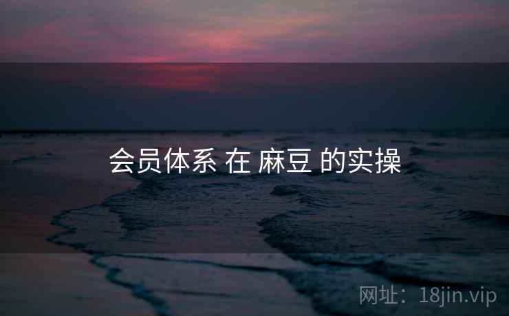会员体系 在 麻豆 的实操
