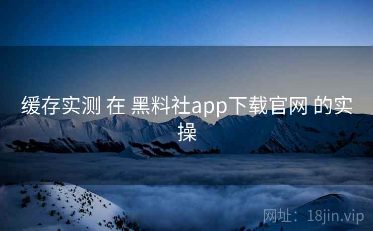 缓存实测 在 黑料社app下载官网 的实操