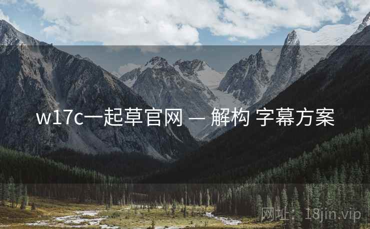 w17c一起草官网 — 解构 字幕方案