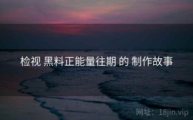 检视 黑料正能量往期 的 制作故事