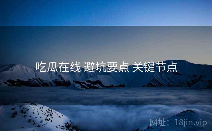 吃瓜在线 避坑要点 关键节点