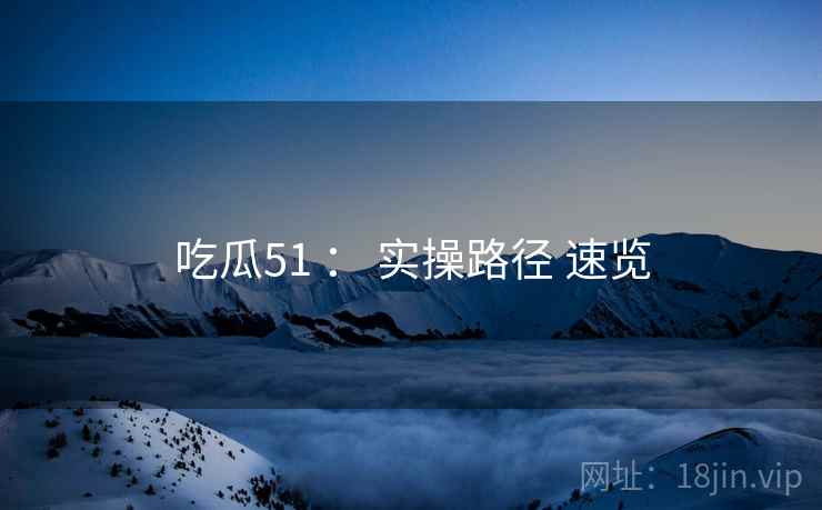 吃瓜51 ： 实操路径 速览
